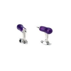 Sterling Silver Purple Aubergine Cufflinks