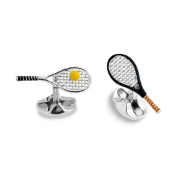 Sterling Silver Racket & Ball Tennis Cufflinks