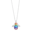 Sterling Silver Rainbow Bumble Bee Pendant