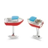 Sterling Silver Red And Blue Enamel Tug Boat Cufflinks
