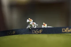 Sterling Silver Red and Yellow Horse & Jockey Cufflinks