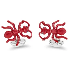 Sterling Silver Red Ant Cufflinks