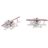 Sterling Silver Red Biplane Cufflinks with Rotating Propeller
