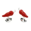 Sterling Silver Red Chilli Cufflinks