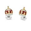 Sterling Silver Red Coronation Crown Cufflinks