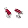 Sterling Silver Red Enamel Golf Bag Cufflinks