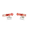 Sterling Silver Red Enamel Squid Cufflinks