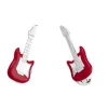Sterling Silver Red Guitar Cufflinks