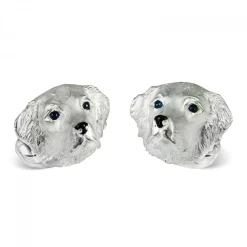 Sterling Silver Retriever Dog Cufflinks