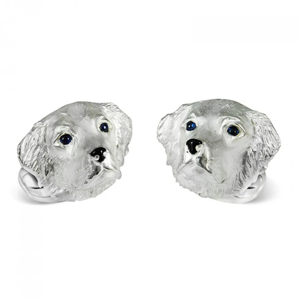 Sterling Silver Retriever Dog Cufflinks