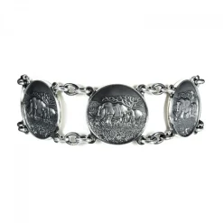 Sterling Silver Rhino 6 Disc Bracelet