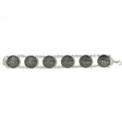 Sterling Silver Rhino 6 Disc Bracelet