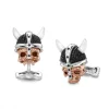 Sterling Silver Rose Gold Viking Skull Cufflinks