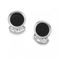 Sterling Silver Round Onyx Dress Set