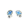 Sterling Silver Royal Blue, White and Yellow Enamel Union Jack Cufflin