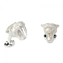 Sterling Silver Saber-Tooth Tiger Cufflinks