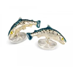 Sterling Silver Salmon Cufflinks
