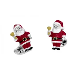 Sterling Silver Santa Cufflinks