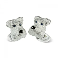 Sterling Silver Schnauzer Dog Cufflinks