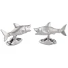 Sterling Silver Shark Cufflinks