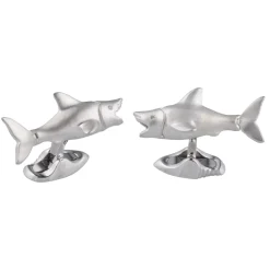 Sterling Silver Shark Cufflinks
