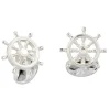 Sterling Silver Ship Wheel Cufflinks