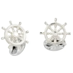 Sterling Silver Ship Wheel Cufflinks