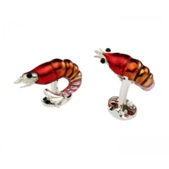 Sterling Silver Shrimp Cufflinks