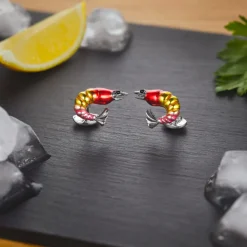 Sterling Silver Shrimp Cufflinks