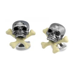 Sterling Silver Skull & Cross Bone Cufflinks