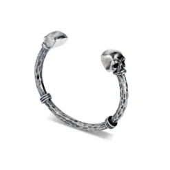 Sterling Silver Skull Bangle