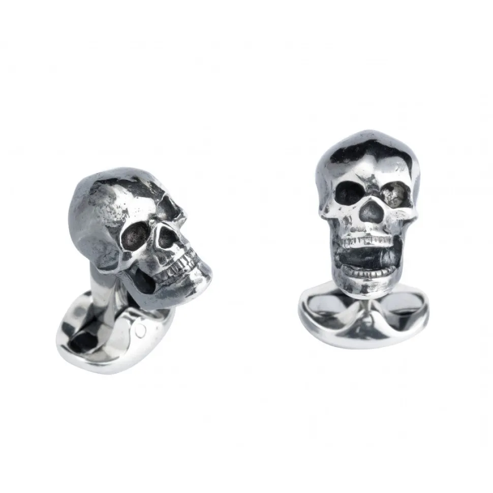 Sterling Silver Skull Cufflinks