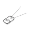 Sterling Silver Skull Tag Pendant With Black Spinel Border
