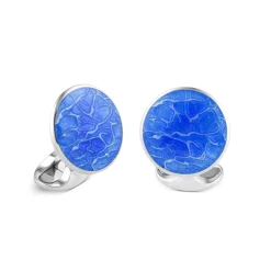 Sterling Silver Sky Blue 'Pool' Cufflinks