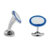 Sterling Silver Sky Blue & Clear Enamel Cufflinks