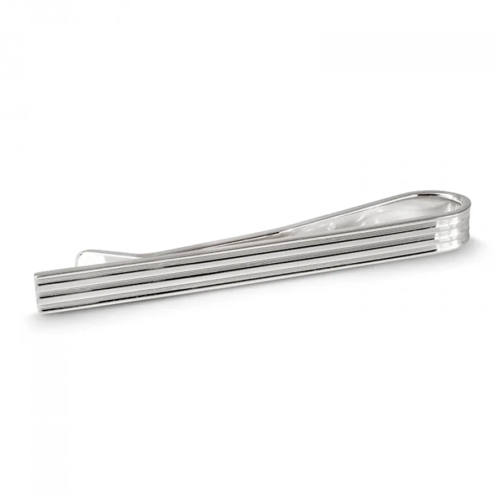 Sterling Silver Small Engine Turned Tie Slide