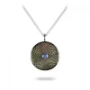 Sterling Silver Small Pendant with Grey Mother of Pearl and a Blue Sap