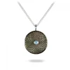 Sterling Silver Small Pendant with Grey Mother-of-Pearl and an Aquamar