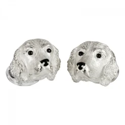 Sterling Silver Spaniel Dog Cufflinks