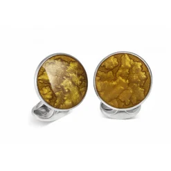 Sterling Silver Summer Haze Enamel Cufflinks in Burnt Orange