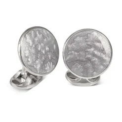 Sterling Silver Summer Haze Enamel Cufflinks in Silver