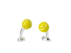 Sterling Silver Tennis Ball Cufflinks