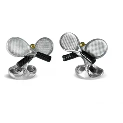 Sterling Silver Tennis Racket Cufflinks