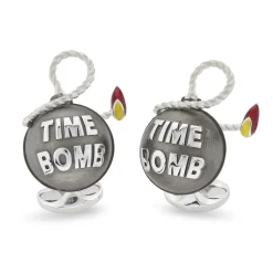 Sterling Silver Time Bomb Cufflinks