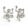 Sterling Silver 'Tom' Dancing Monkey Cufflinks