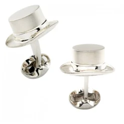 Sterling Silver Top Hat Cufflinks