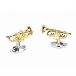 Sterling Silver Trumpet Cufflinks
