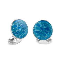 Sterling Silver Turquoise Blue Cufflinks