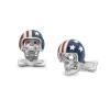 Sterling Silver USA Motorbike Helmet Skull Cufflinks
