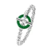 Sterling Silver Vitreous Enamel Shagreen Bracelet - Green